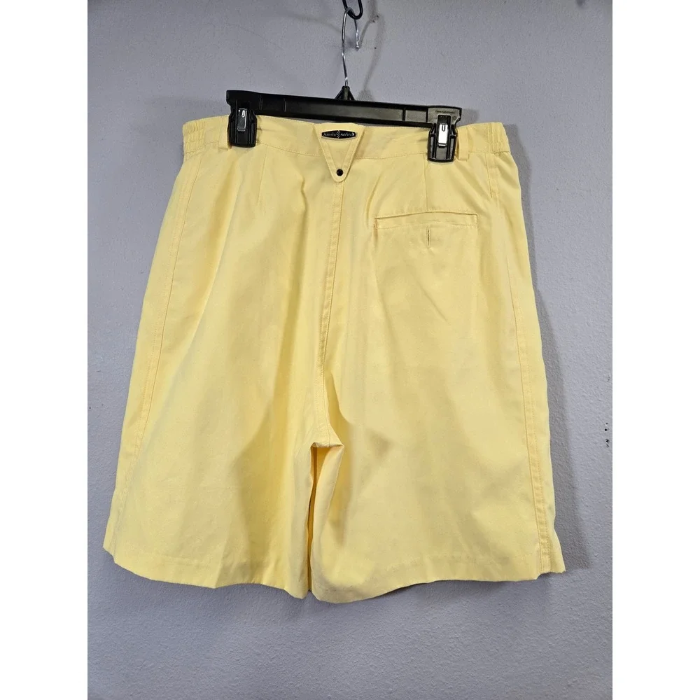 Jamie Sadock Golf Athletic High Rise Zip Pocket Bermuda Shorts Yellow Size 8 - Picture 4 of 9